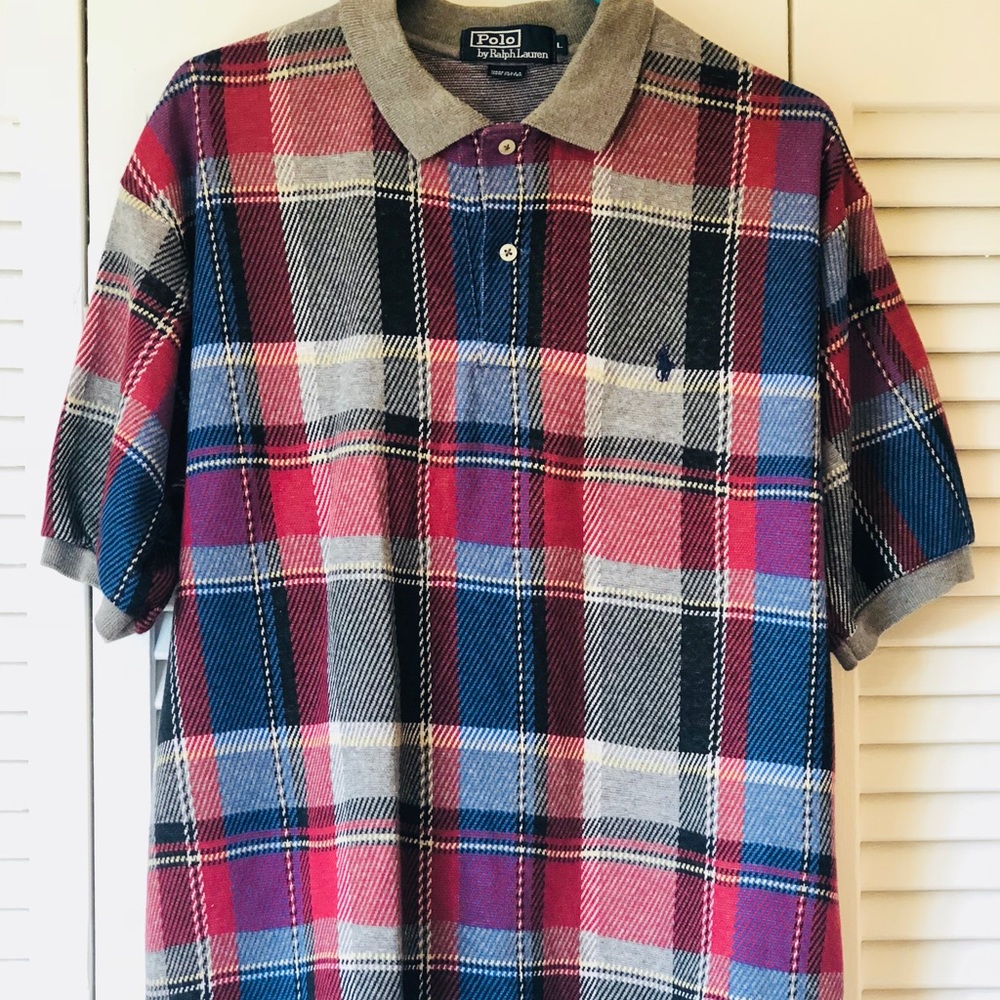 LARGE PLAID POLO SHIRT